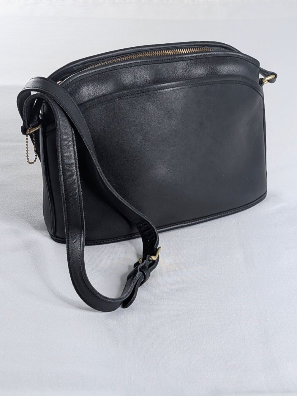 VTG Coach Black Leather Anderson Crossbody Bag Brass Hardware J9P 9976